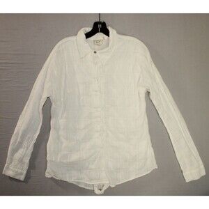 Style Rack Women White Long Sleeve Button Down Shirt Medium Crotch Type